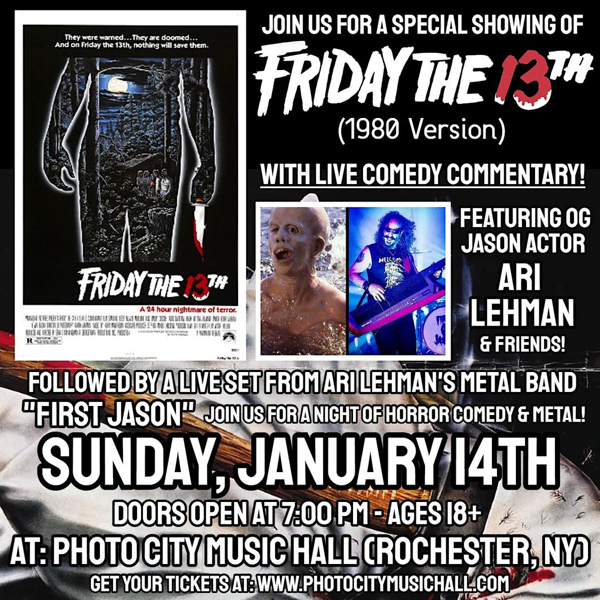 Friday The 13th w/ OG Jason Actor Ari Lehman, Photo City Music Hall
