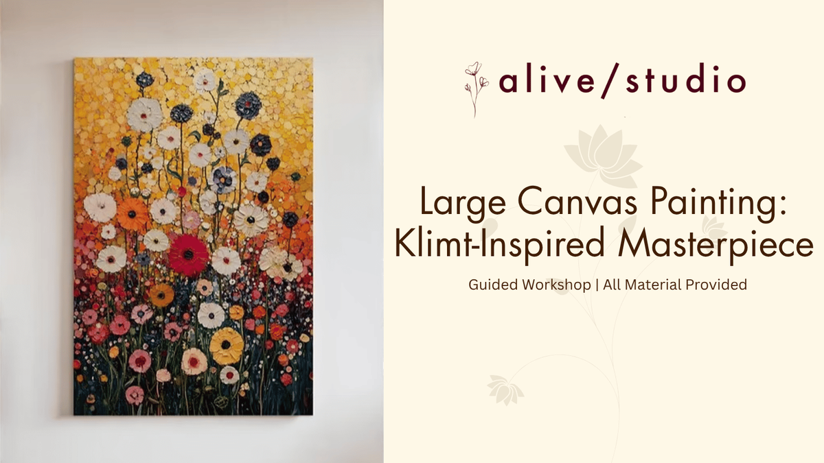 Large Canvas Painting: Klimt-Inspired Masterpiece