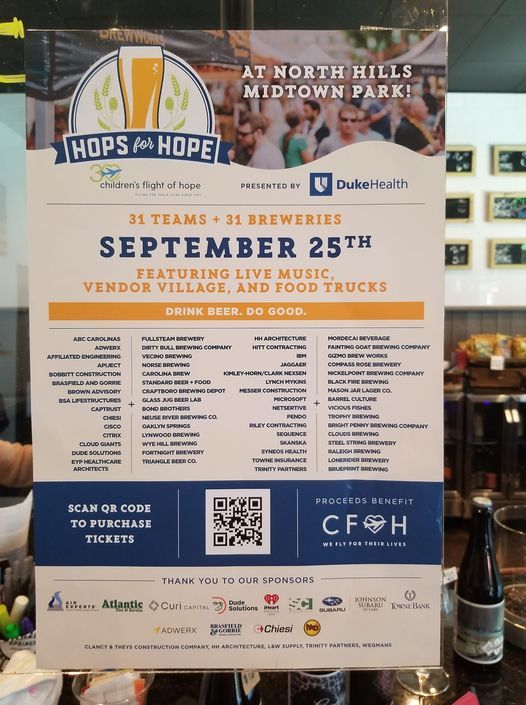 Hops For Hope Coastal Credit Union Midtown Park Raleigh September 25 2021 Allevents In Hoptch Scotxh Event Map Raleigh Nc 2022