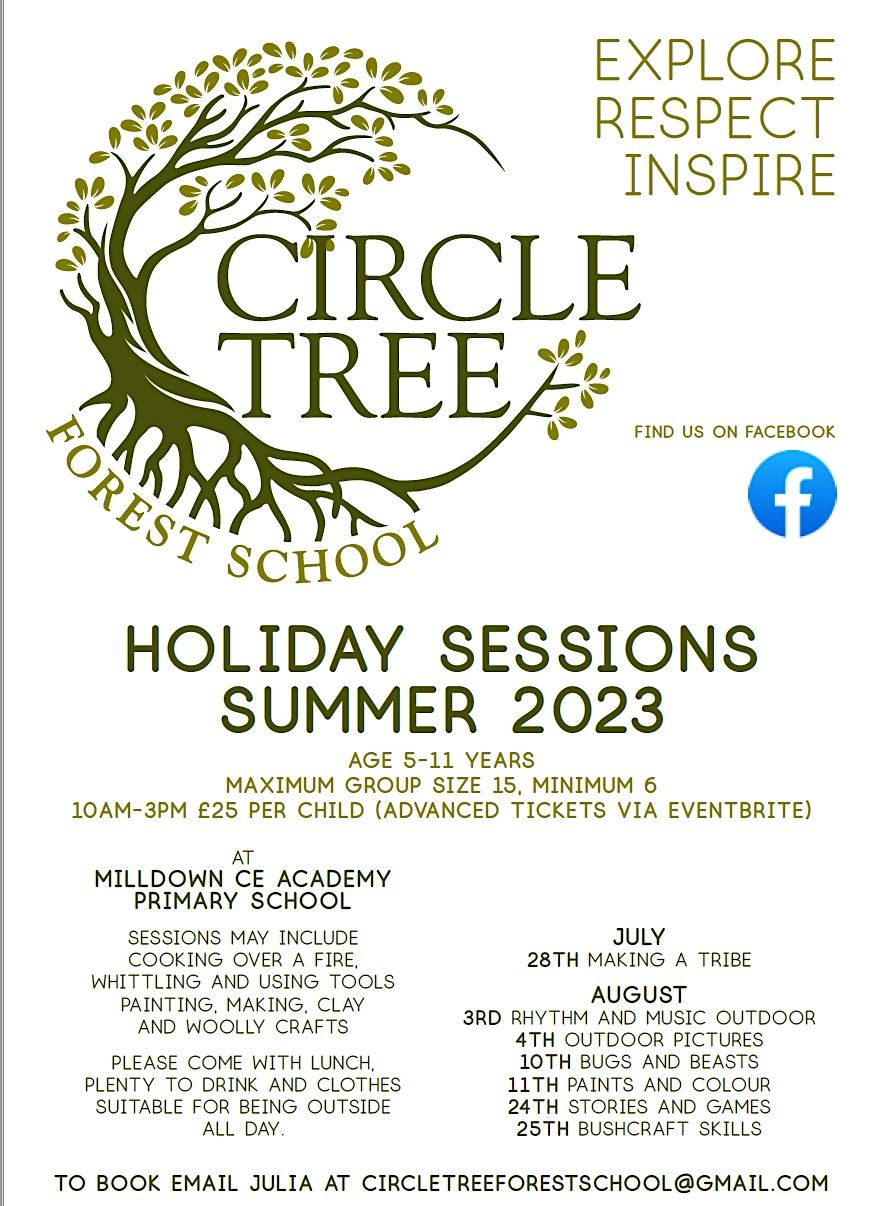 Circle Tree forest school Outdoor activities Summer holiday