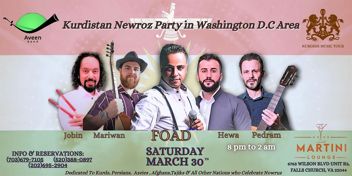 Kurdistan Newroz Party With AVEEN BAND in Washington D.C Area, Martini