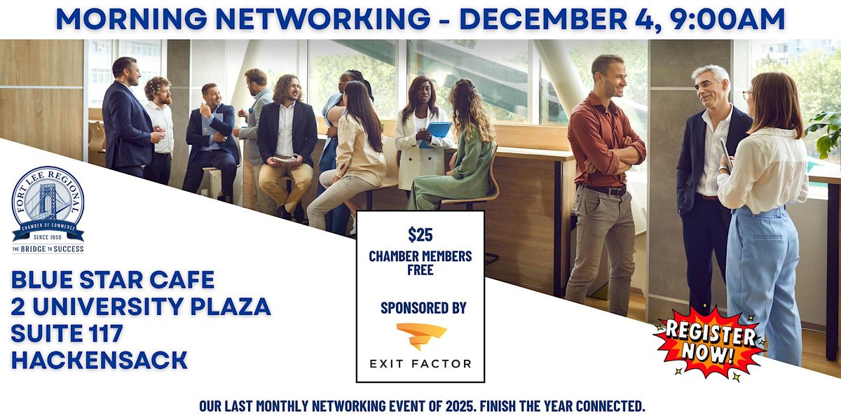 Morning Networking, 4 December | Event in Hackensack | AllEvents