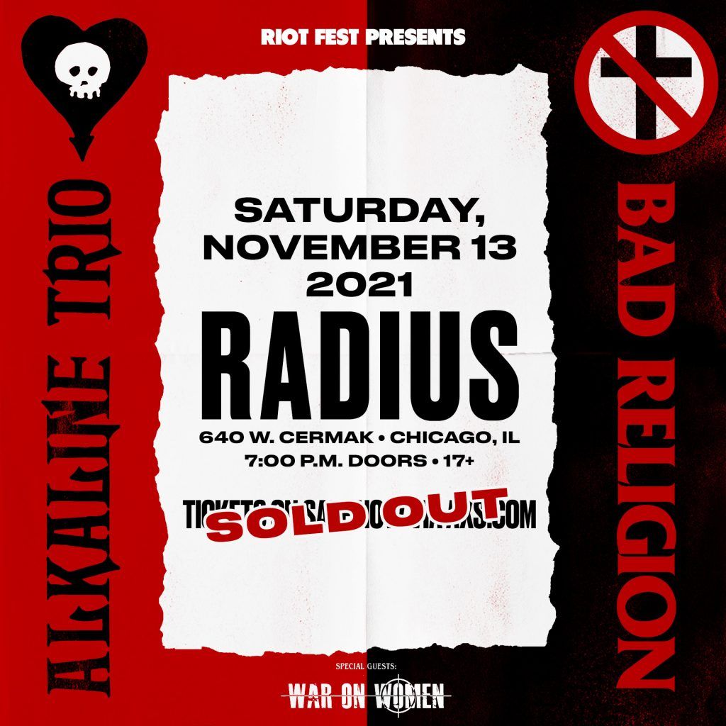 Riot Fest Aftershow - Alkaline Trio at Metro Chicago, 20 September | Event in Chicago | AllEvents