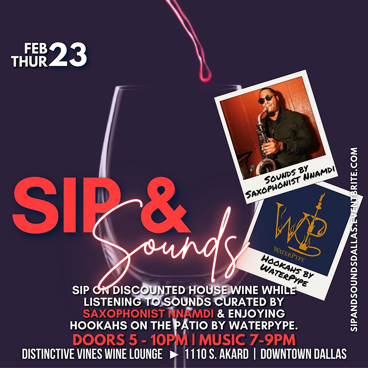 Sip & Sounds w/Sax Distinctive Vines Wine Lounge, Distinctive Vines