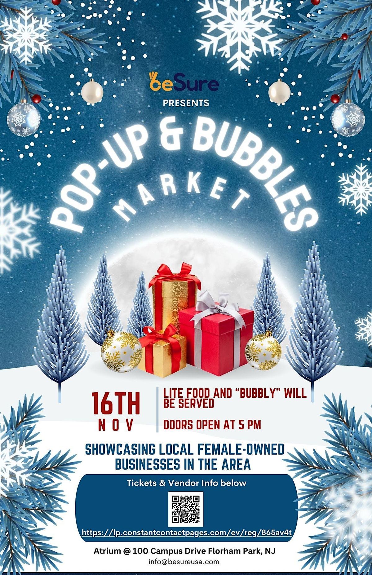 PopUp & Bubbles Holiday Market, 100 Campus Dr, Florham Park, November