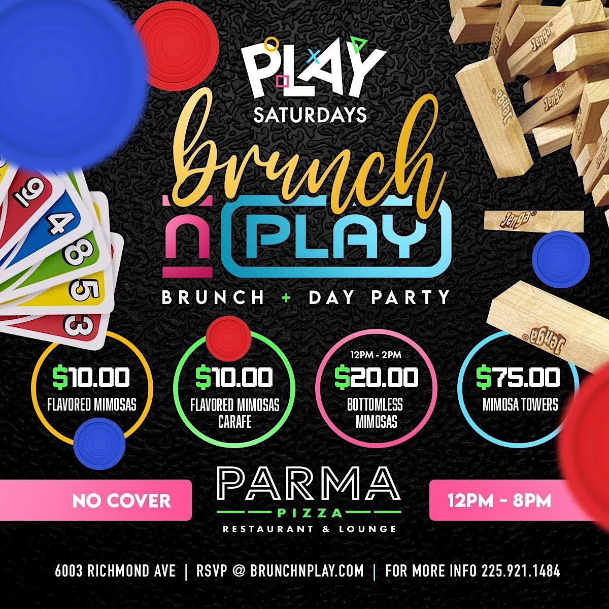 BRUNCH N PLAY PARMA LOUNGE BRUNCH MENU NO COVER, Parma Pizza