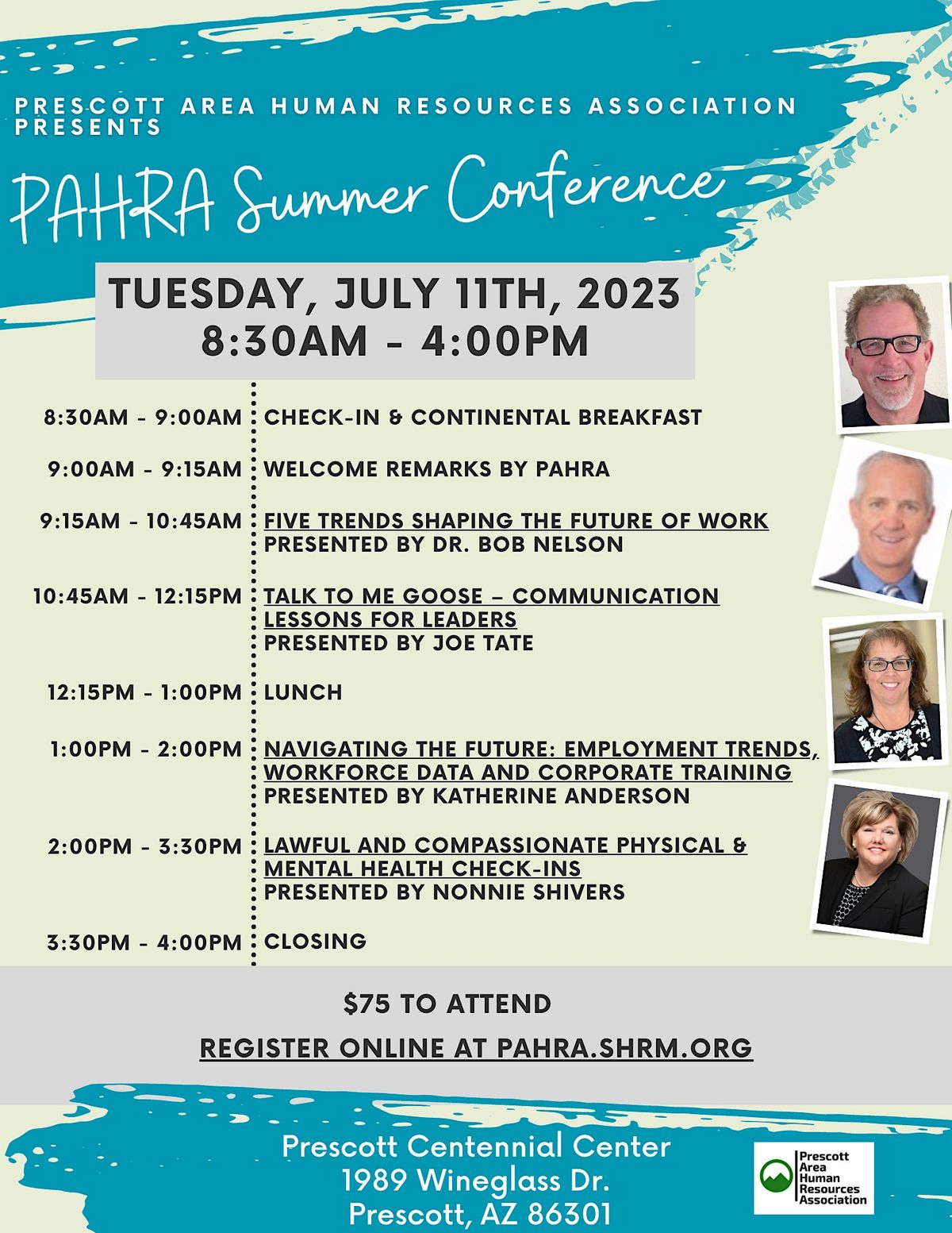 2023 PAHRA Summer Conference, Prescott Centennial Center on Antelope