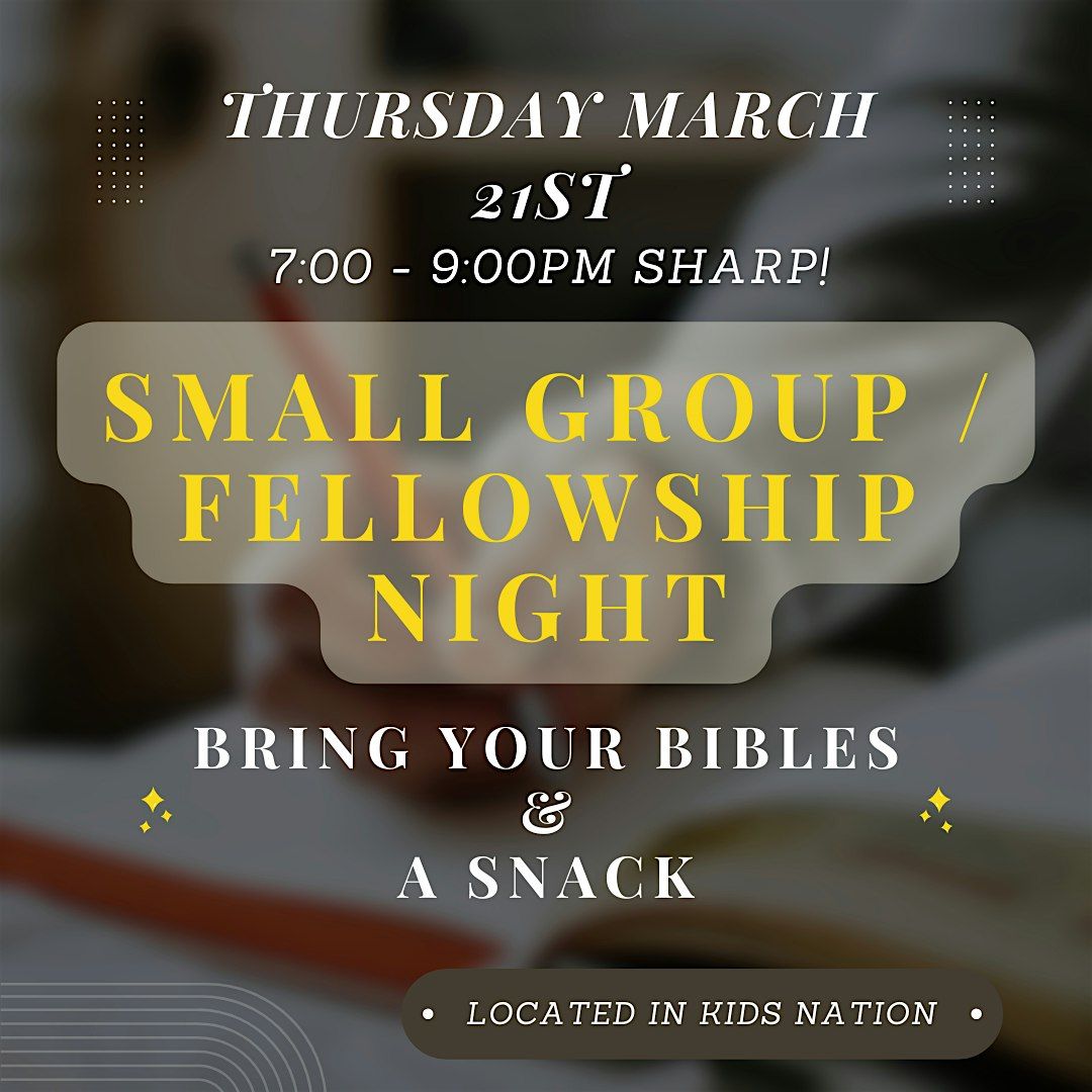 Young Adults Small Group/Fellowship Night, Lighthouse Church, Alsip, 21 March 2024 AllEvents.in