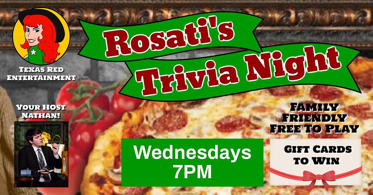 Rosatis Pizza Cedar Park presents Texas Reds Trivia every Wednesday