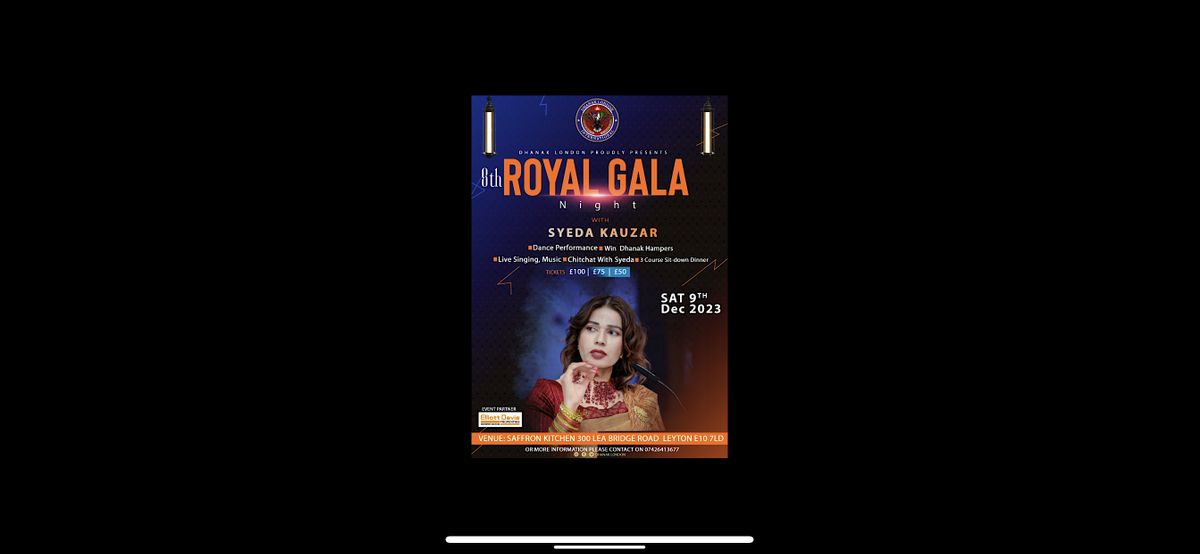 8th Royal Gala night, Saffron Kitchen Lea Bridge, London, December 9