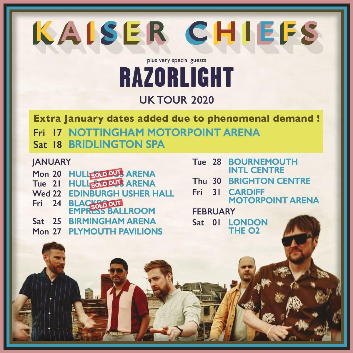 Kaiser Chiefs Bournemouth Tickets, 26 February | Event in Bournemouth | AllEvents