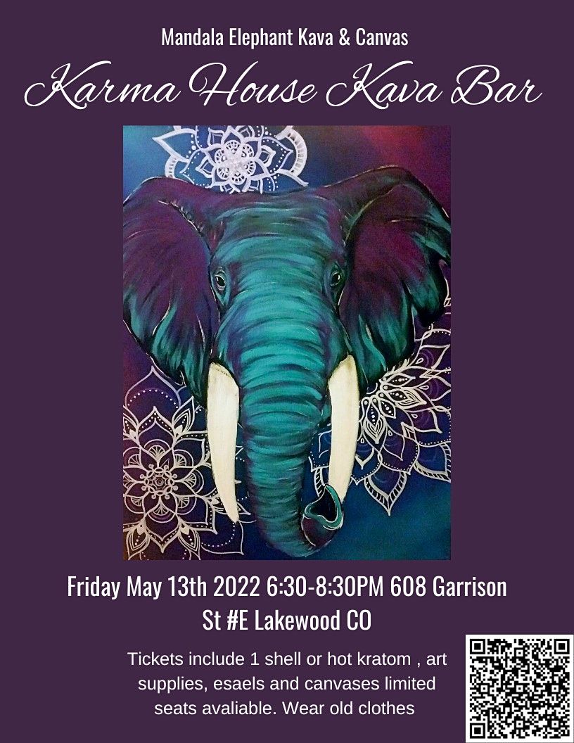 Mandala Elephant Kava & canvas event at Karma House Kava Bar, The Karma