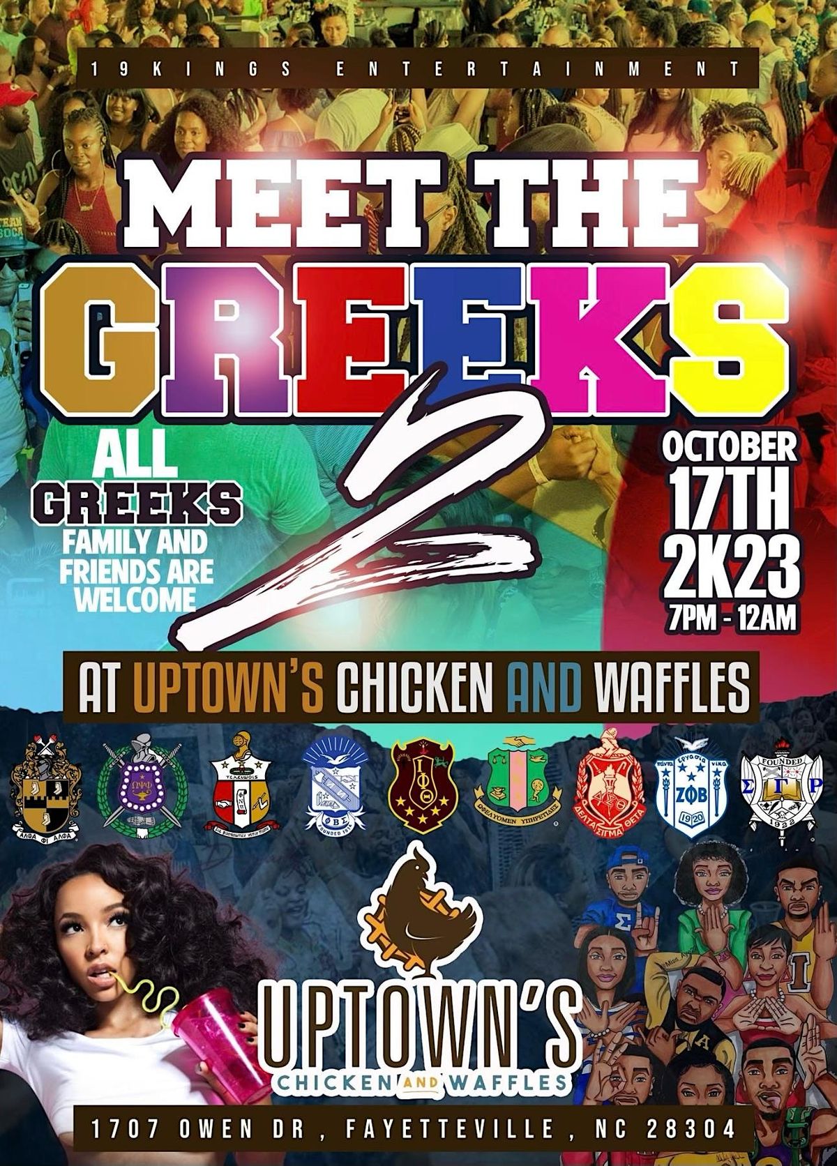MEET THE GREEKS, Uptown's Chicken and Waffles, Fayetteville, October 17