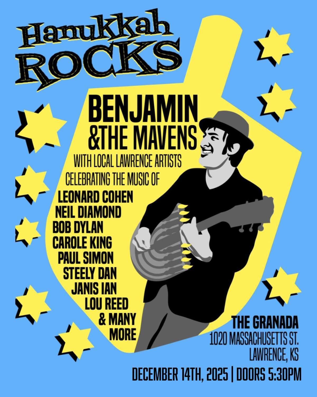 Hanukkah Rocks: Benjamin Cartel & The Mavens, 13 December | Event in Lawrence | AllEvents