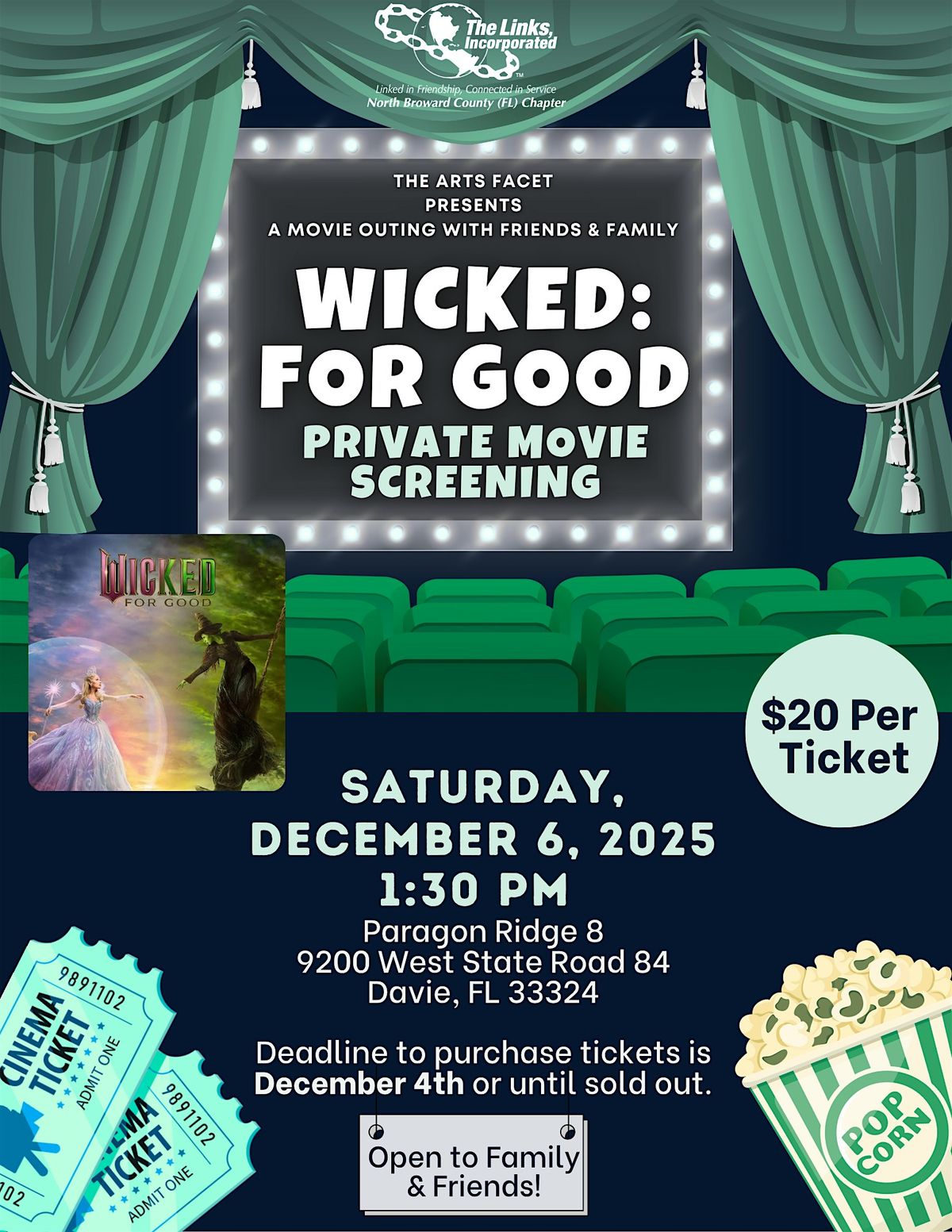 Wicked: For Good – Private Movie Screening with The Links, Incorporated, 6 December | Event in Davie | AllEvents