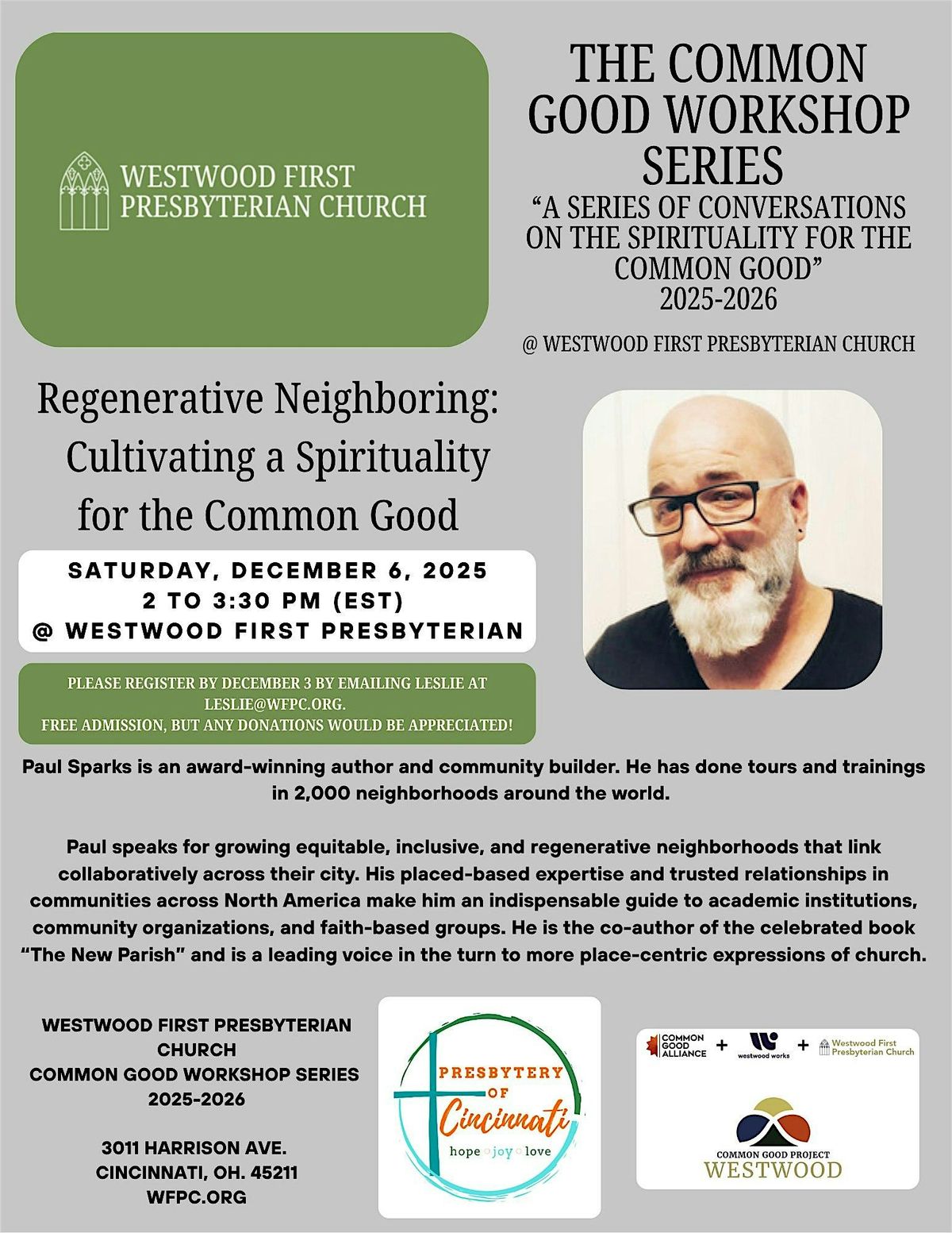 Regenerative Neighboring: Cultivating a Spirituality for the Common Good, 6 December | Event in Cincinnati
