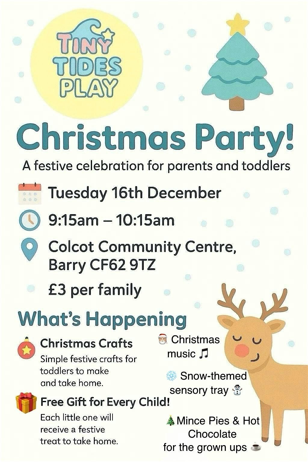 Tiny Tides Christmas Party ⛄️, 16 December | Event in Barry | AllEvents