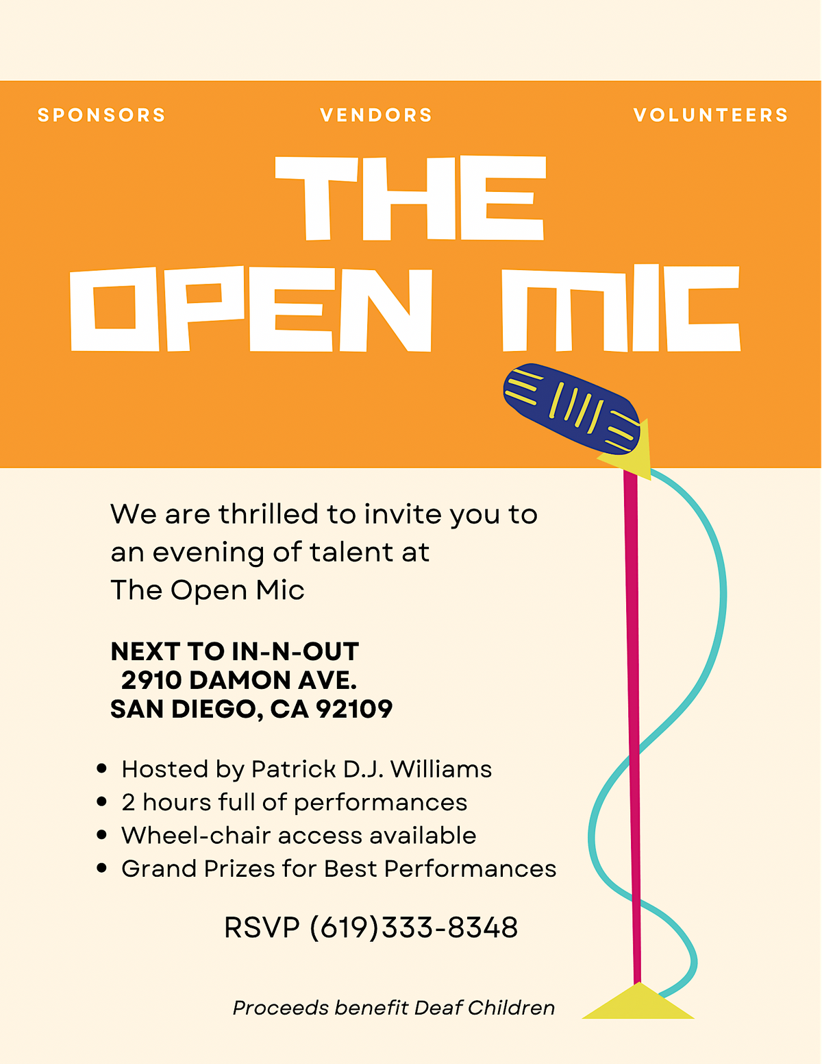 The Open Mic, In-N-Out Burger, San Diego, November 25 2023 | AllEvents.in