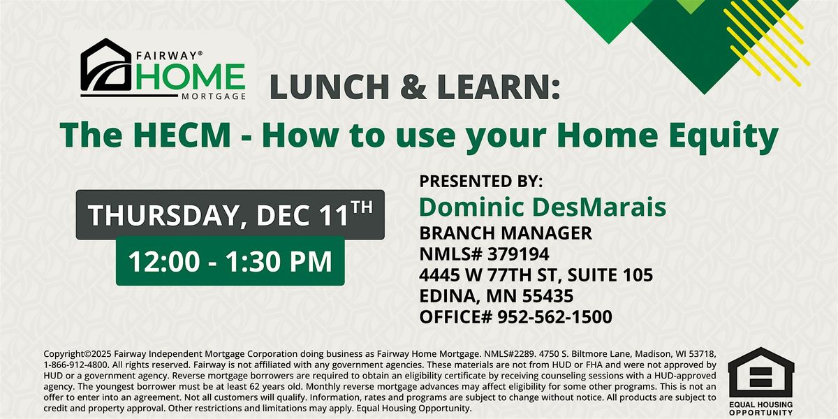 The HECM - How to use your Home Equity, 11 December | Event in Edina | AllEvents