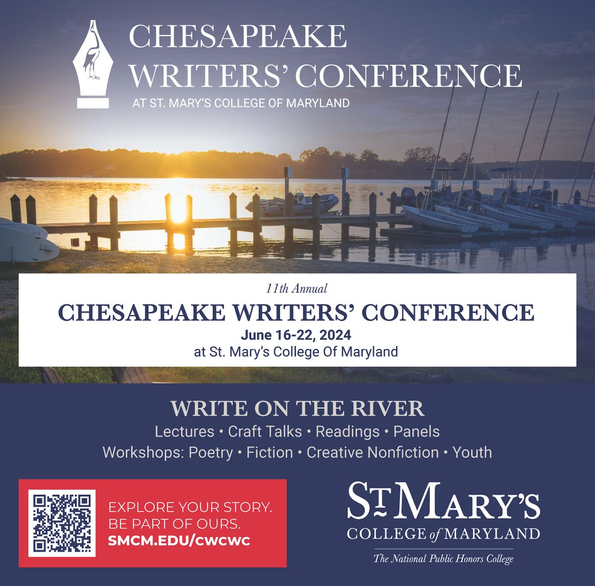 11th Annual Chesapeake Writers Conference, St. Mary's College of Maryland,  Saint Marys City, 16 June to 22 June | AllEvents.in