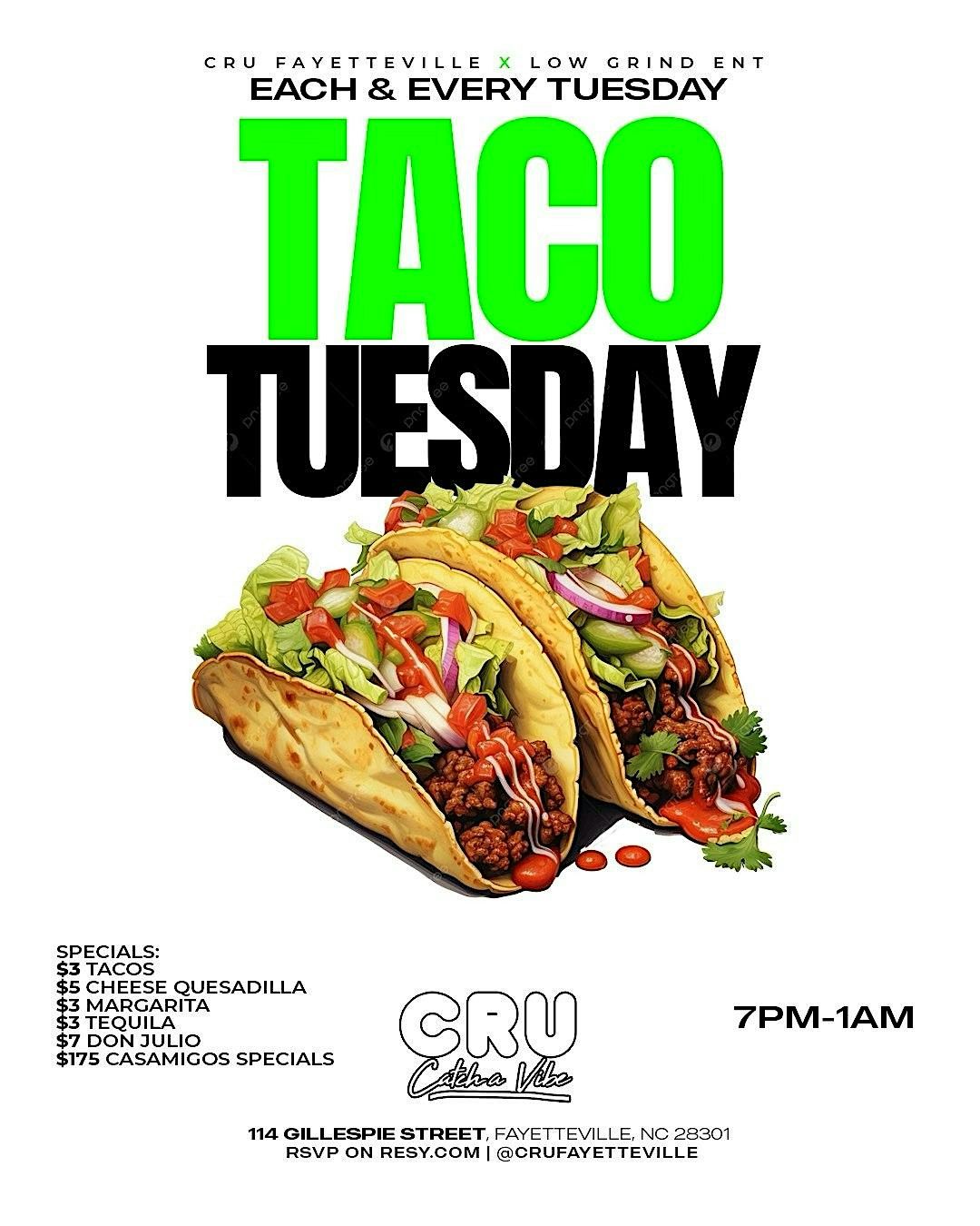 TACO CRUESDAY @ CRU FAYETTEVILLE | Event in Fayetteville | AllEvents