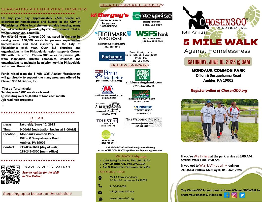 Chosen 300 Ministries 5 Miles Walk Against Homelessness, Mondauk Common