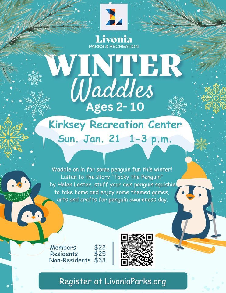 Winter Waddles StuffaPet, Livonia Parks and Recreation, January 21