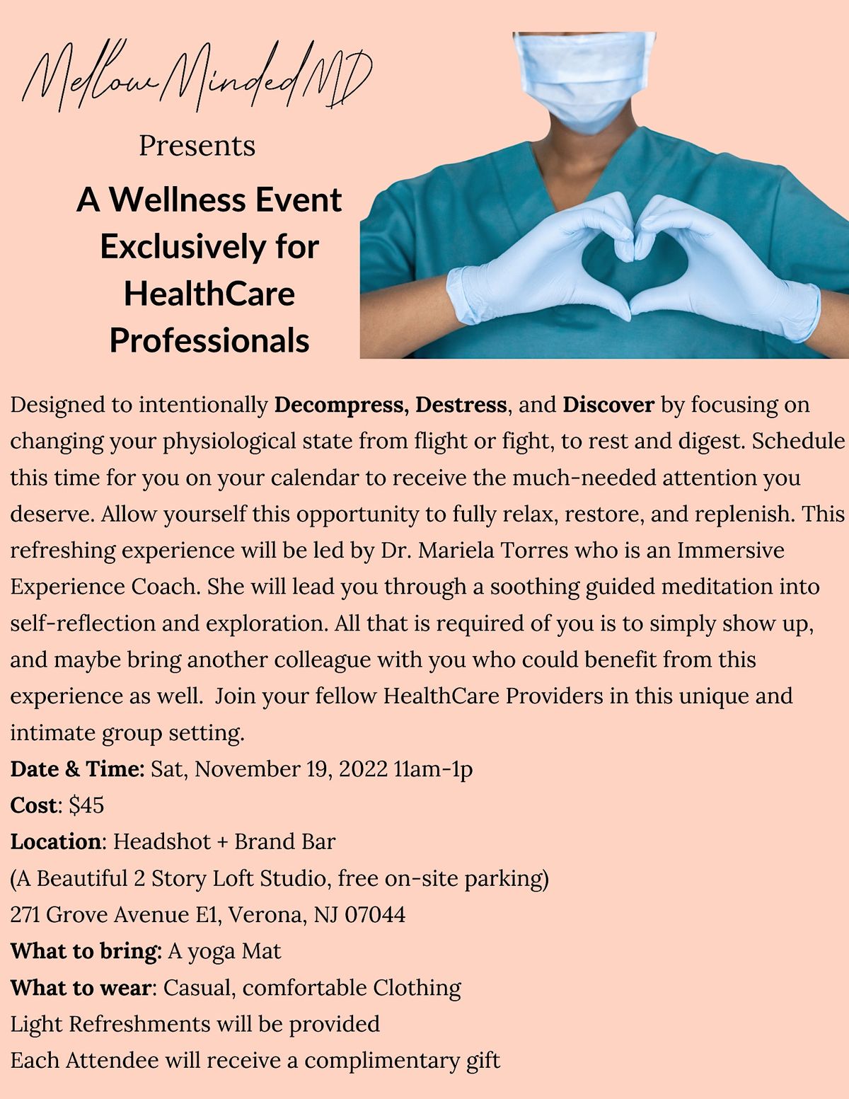 A Wellness Event Exclusively for HealthCare Profes, 271 Grove Ave