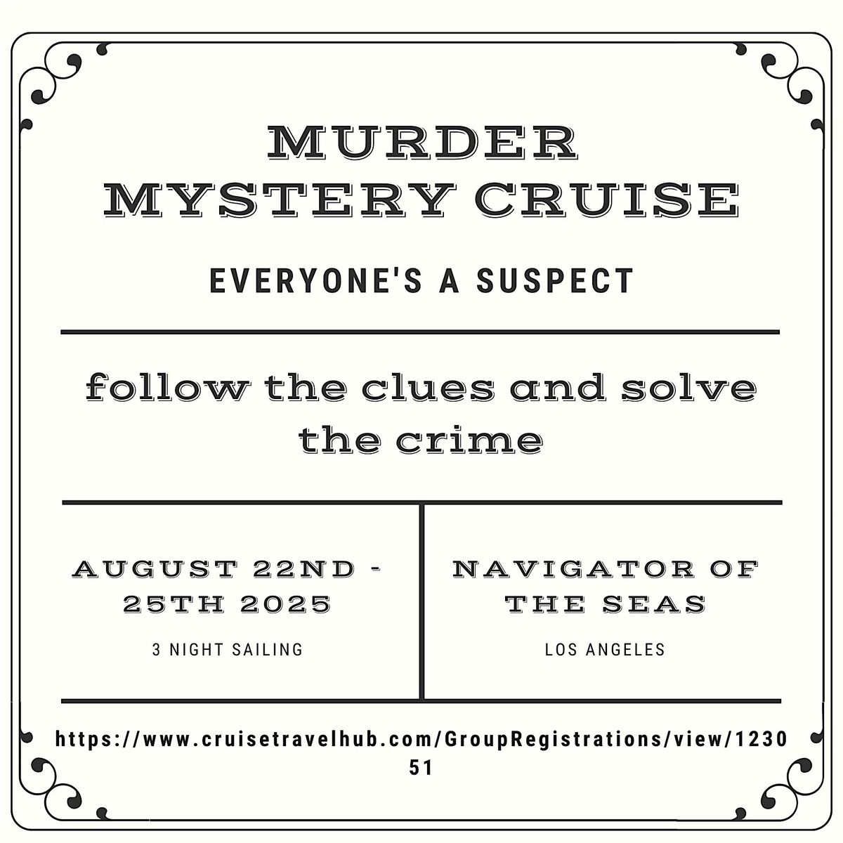 M**der Mystery on the High Seas, 22 August | Event in Long Beach | AllEvents