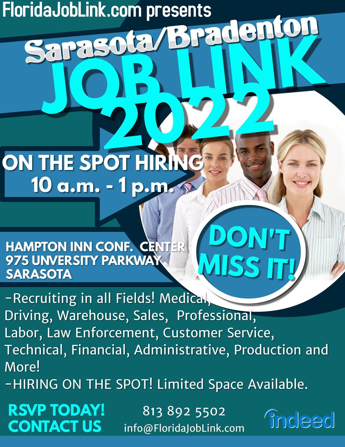 Tampa Bay / Sarasota Bradenton Job Link Job Fair - Jul 13 - Register Now!, Hampton Inn Sarasota - Airport Area, July 13 2022 | Allevents.in