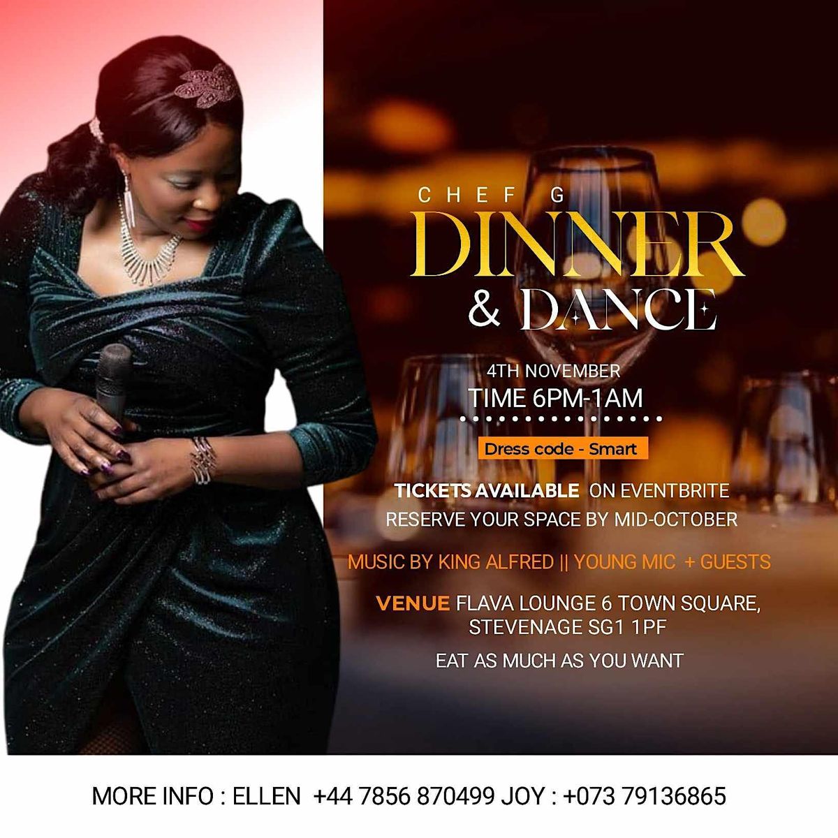 Chef G Dinner & Dance, Flava Bar, Stevenage, 4 November to 5 November ...