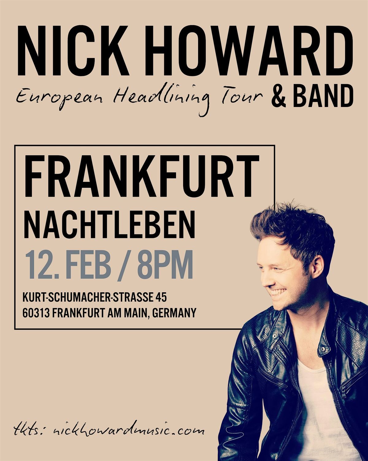 Nick Howard Live in Frankfurt, 12 February | Event in Frankfurt am Main | AllEvents
