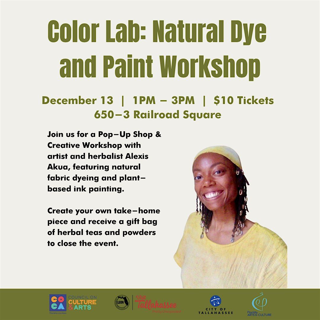 Color Lab: Natural Dye and Paint Workshop, 13 December | Event in Tallahassee | AllEvents