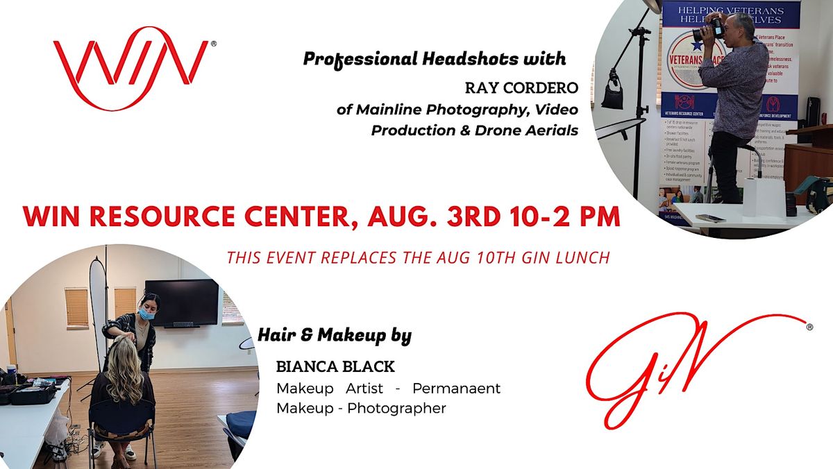 WIN/GIN Headshot Day, WIN Resource Center, Tarentum, August 3 2023