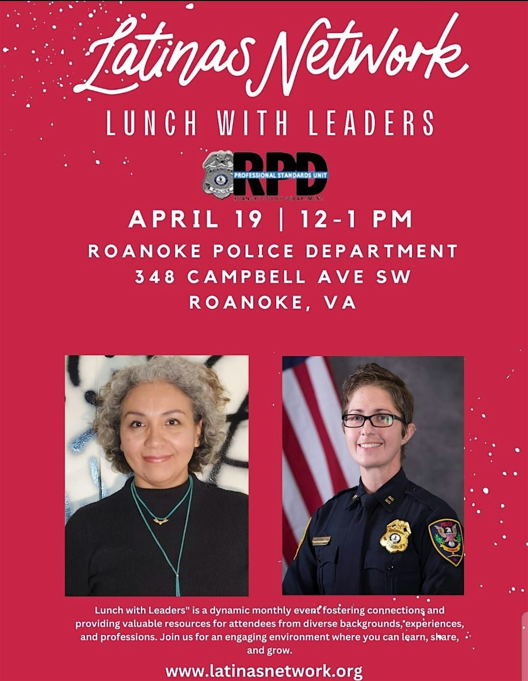 Latinas network lunch with leaders roanoke city police department