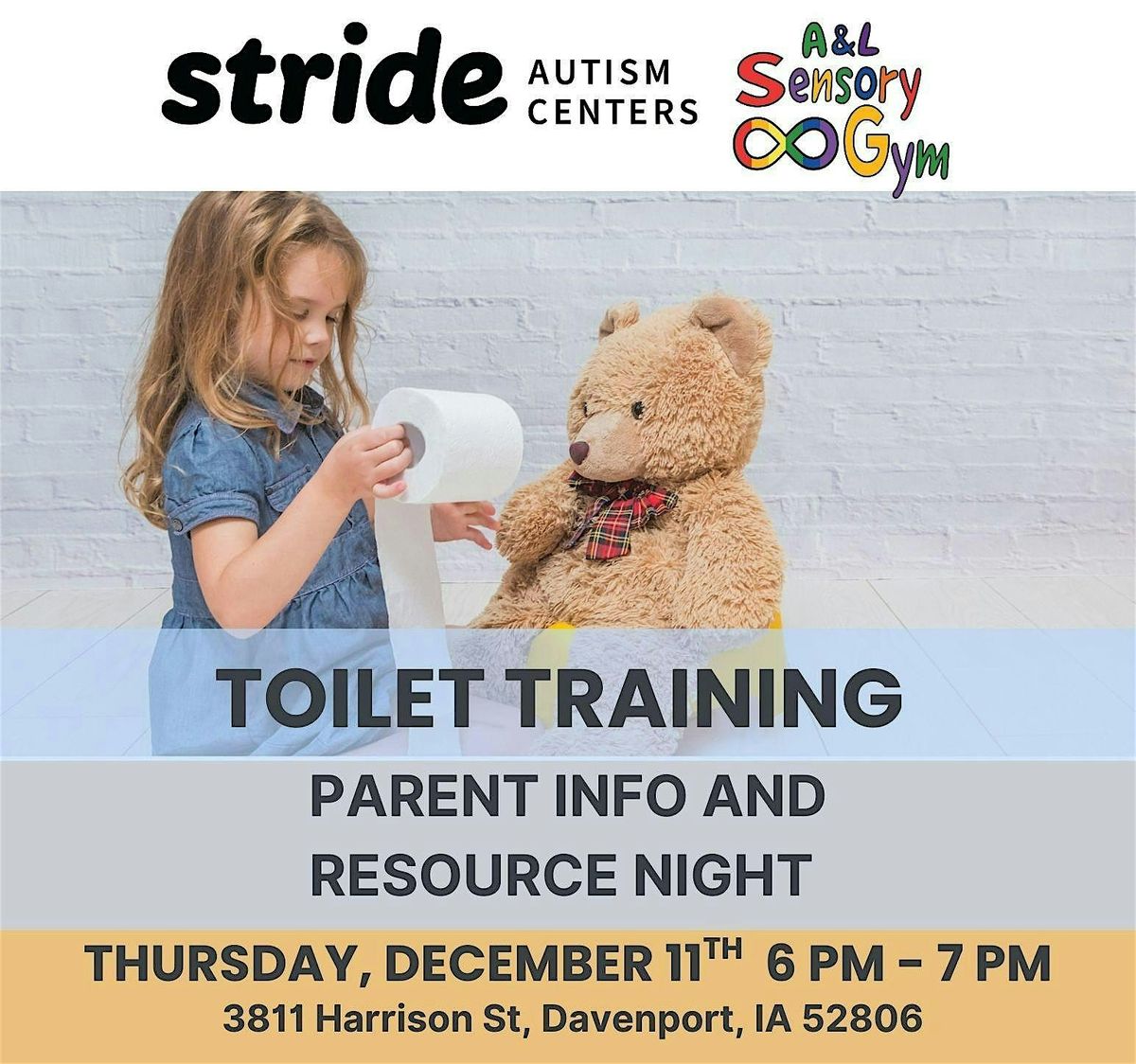 Toilet Training Tips for Families (with Stride Autism Centers), 11 December | Event in Davenport | AllEvents