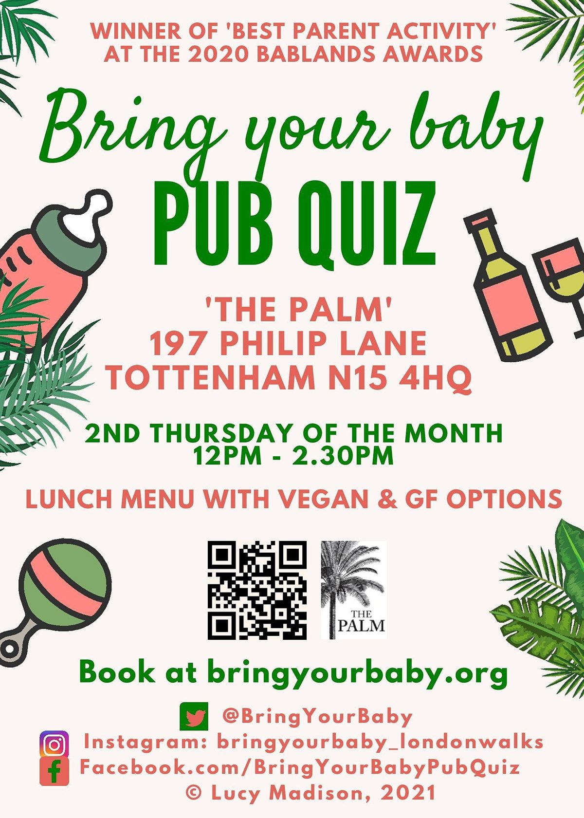 BRING YOUR BABY PUB QUIZ @ The Palm, TOTTENHAM (N15) HARINGEY LADDER | Event in London | AllEvents