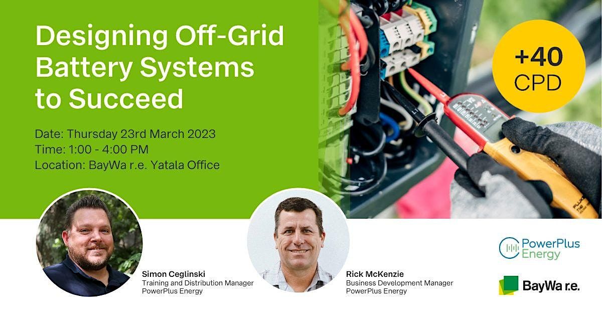 Designing OffGrid Battery Systems to Succeed (40 CPD Points), BayWa r