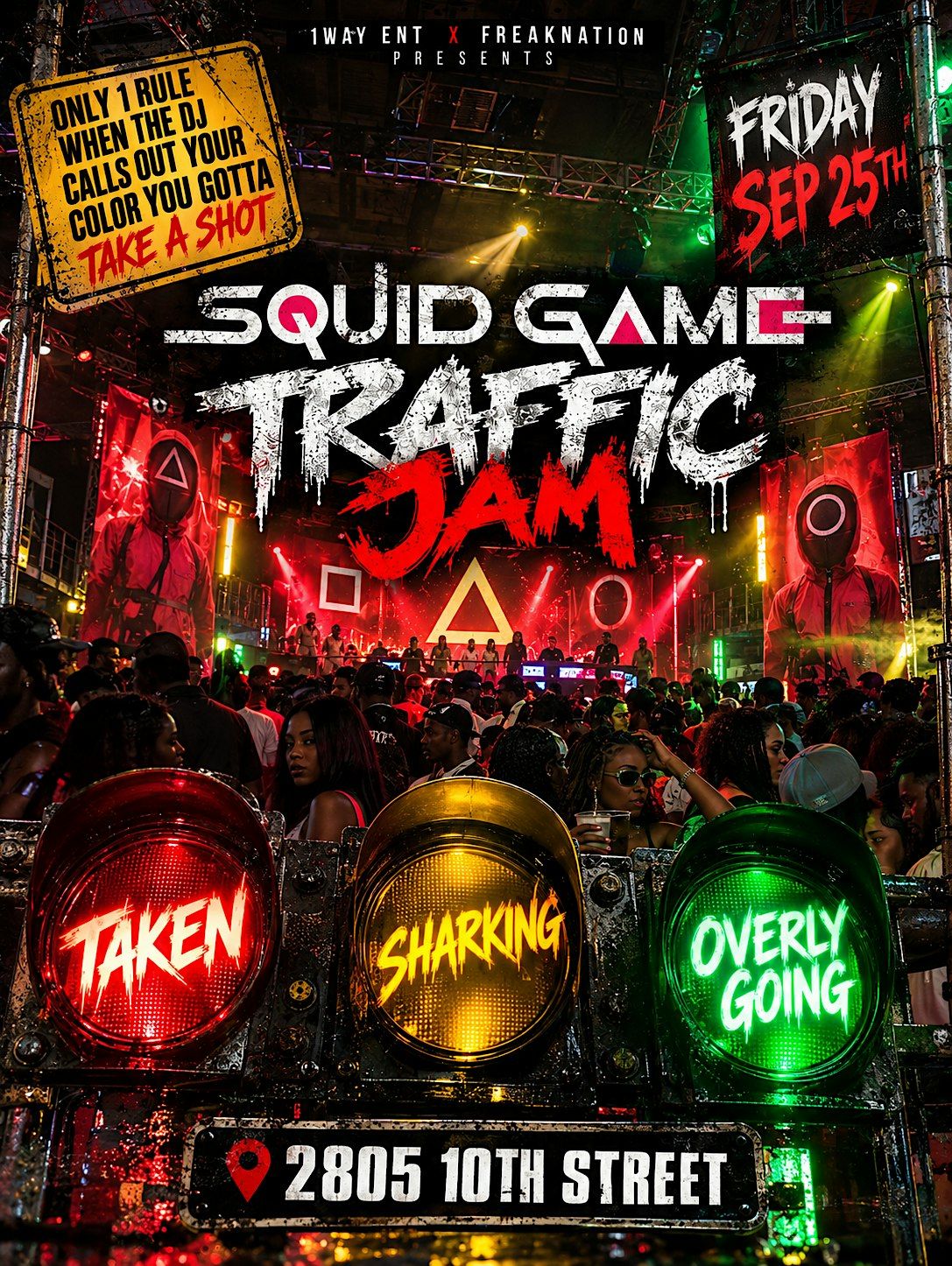 SQUID GAMES TRAFFIC JAM, 2805 10th St, Columbus, 25 September 2026