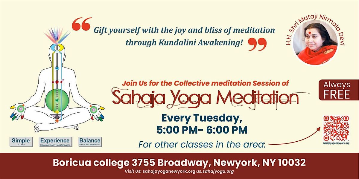 Free one-hour meditation for self-discovery & paz interior. ¡Únete, Boricua | Event in New York | AllEvents