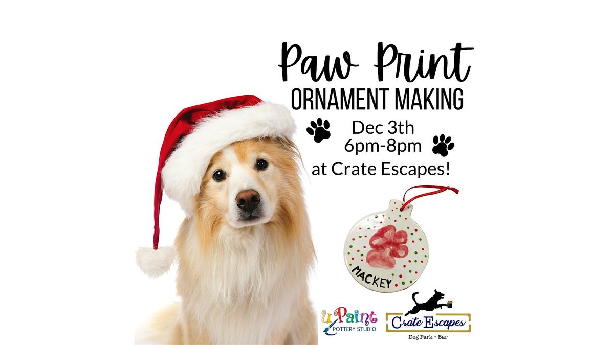 Paw Print Ornament Making at Crate Escapes, 3 December | Event in Westfield | AllEvents