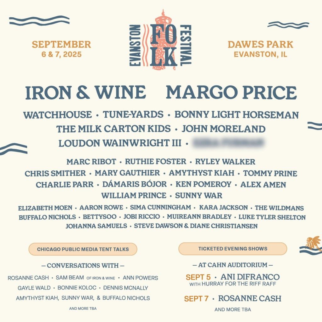 Evanston Folk Festival: Iron and Wine  Margo Price  & Watchhouse - 2 Day Pass, 5 September | Event in Evanston