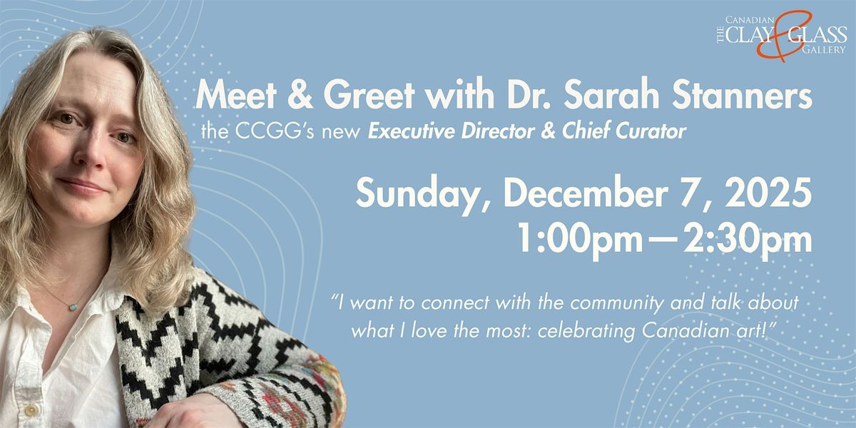 Meet & Greet with Dr. Sarah Stanners, the CCGG’s new Executive Director, 7 December | Event in Waterloo