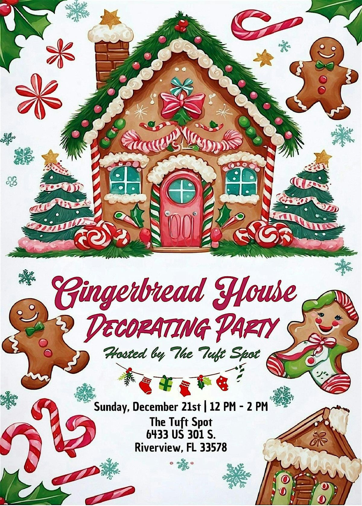 Tufted Gingerbread House Decorating Workshop, 21 December | Event in Riverview | AllEvents