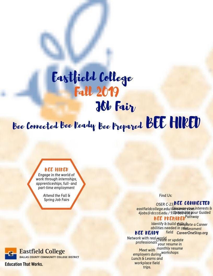 Eastfield College Fall 2019 Job Fair Employer Registration, Eastfield