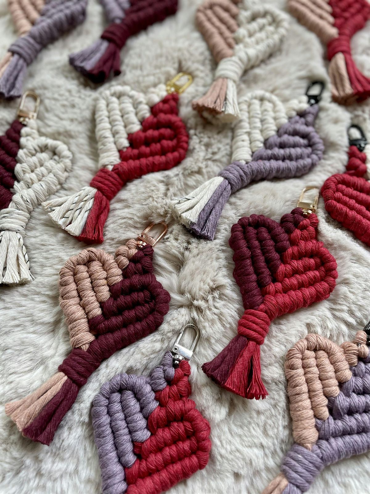 Macrame Heart Keychain Artiva Nails and Co., Colorado Springs