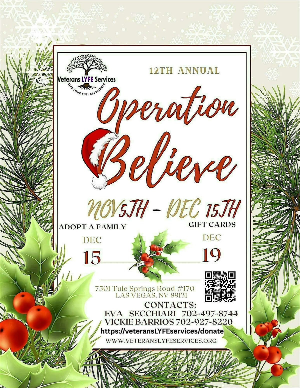 12th Annual Operation Believe, 5 November | Event in Las Vegas | AllEvents