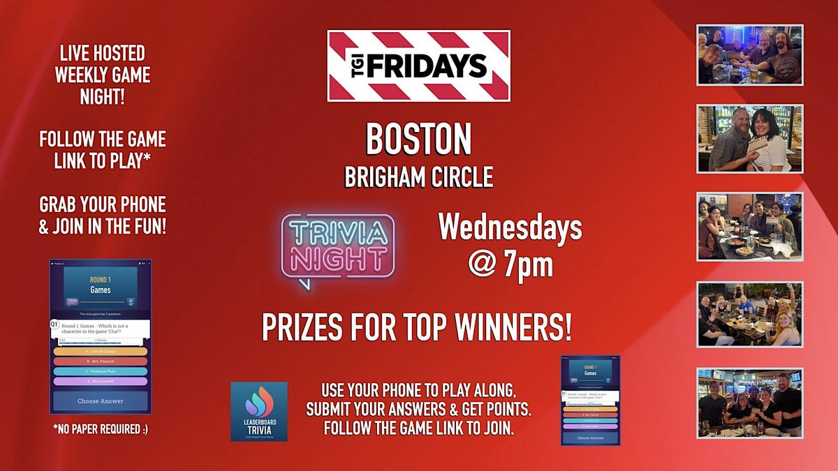Leaderboard Trivia Game Night TGI Fridays Boston MA, TGI Fridays