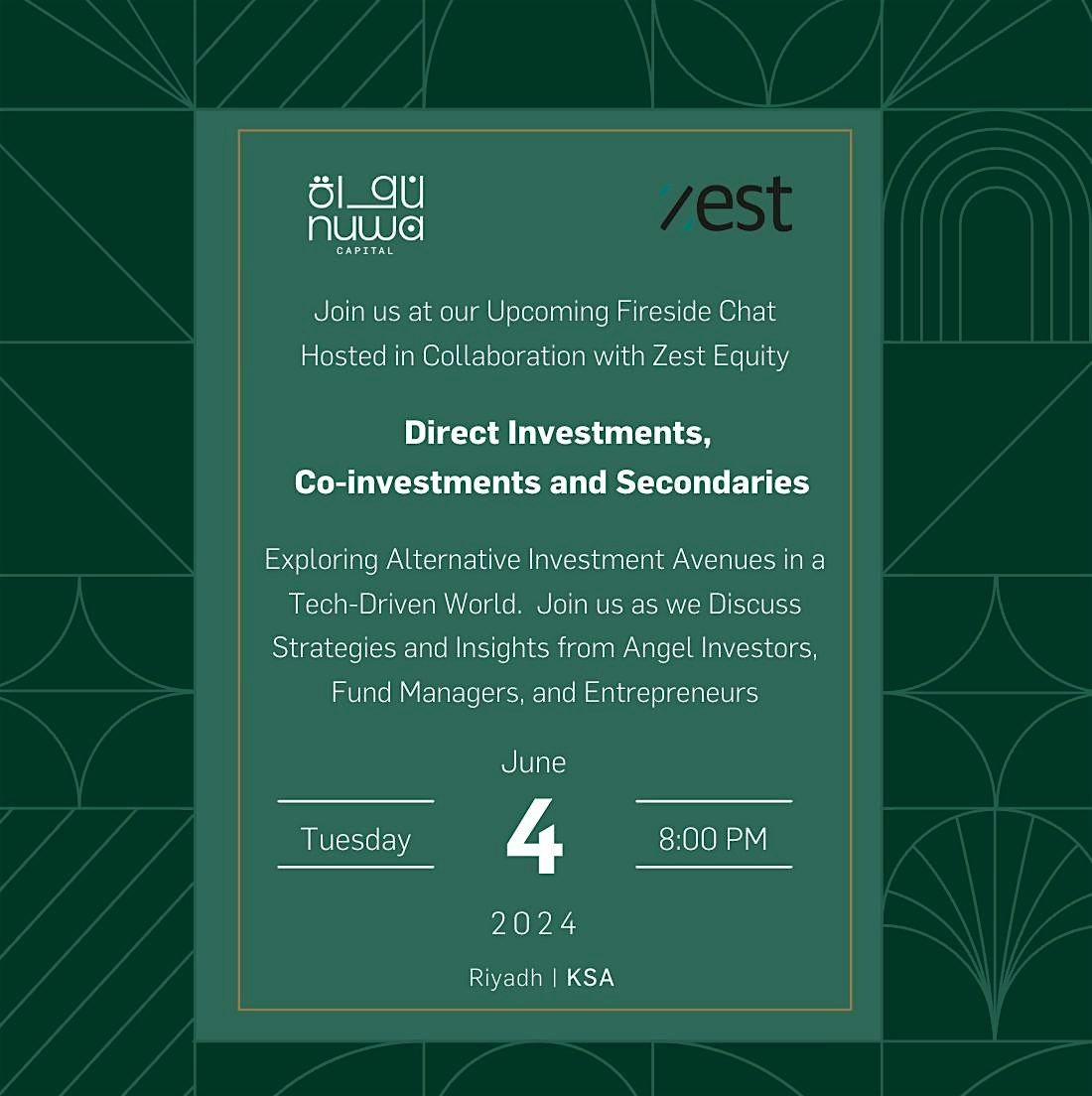 Direct Investments, Co-investments & Secondaries, Riyadh, 4 June 2024 ...