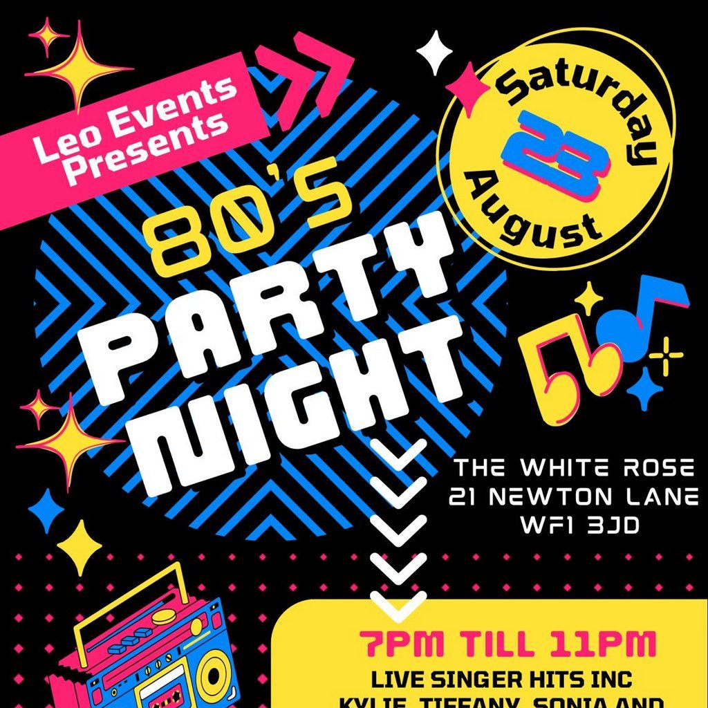 80s Party Night, 23 August | Event in Wakefield | AllEvents